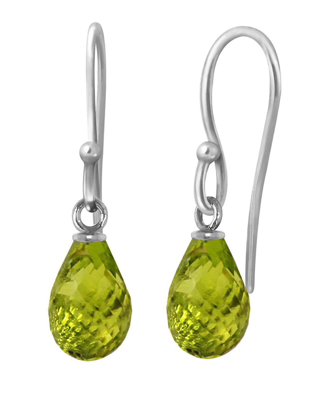 2.73 ctw Natural Lime Peridot 14k Gold Teardrop Dangle Earrings View 4