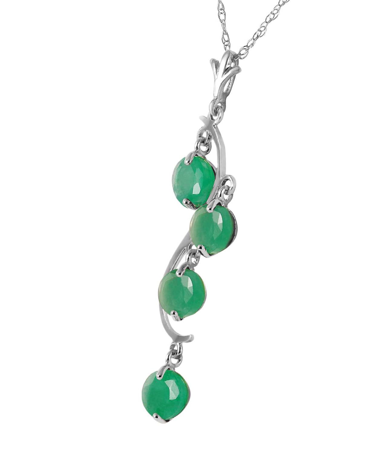 2.00 ctw Natural Emerald 14k Gold Dangle Pendant With Chain View 4