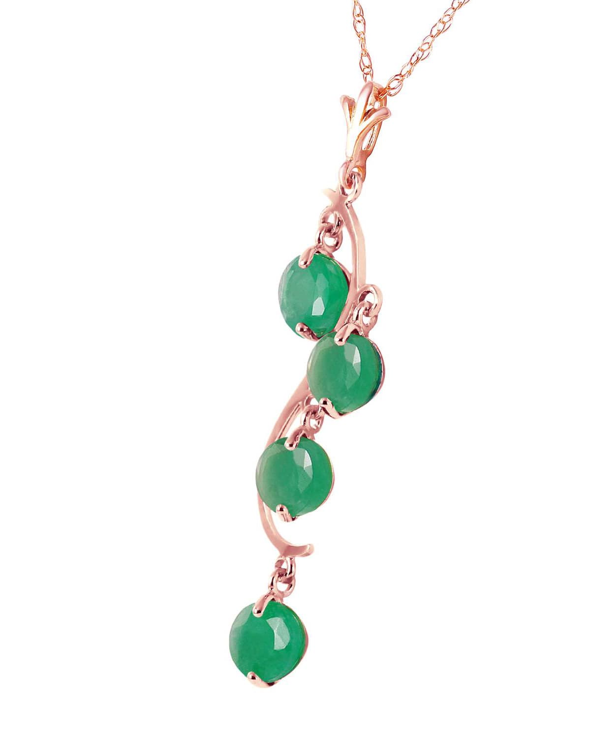 2.00 ctw Natural Emerald 14k Gold Dangle Pendant With Chain View 6