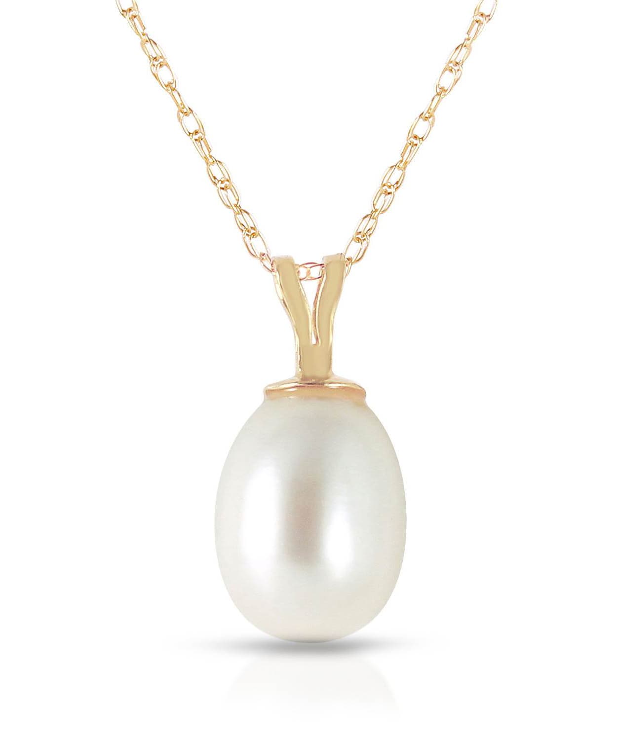 Natural Freshwater Pearl 14k Gold Pendant With Chain View 1