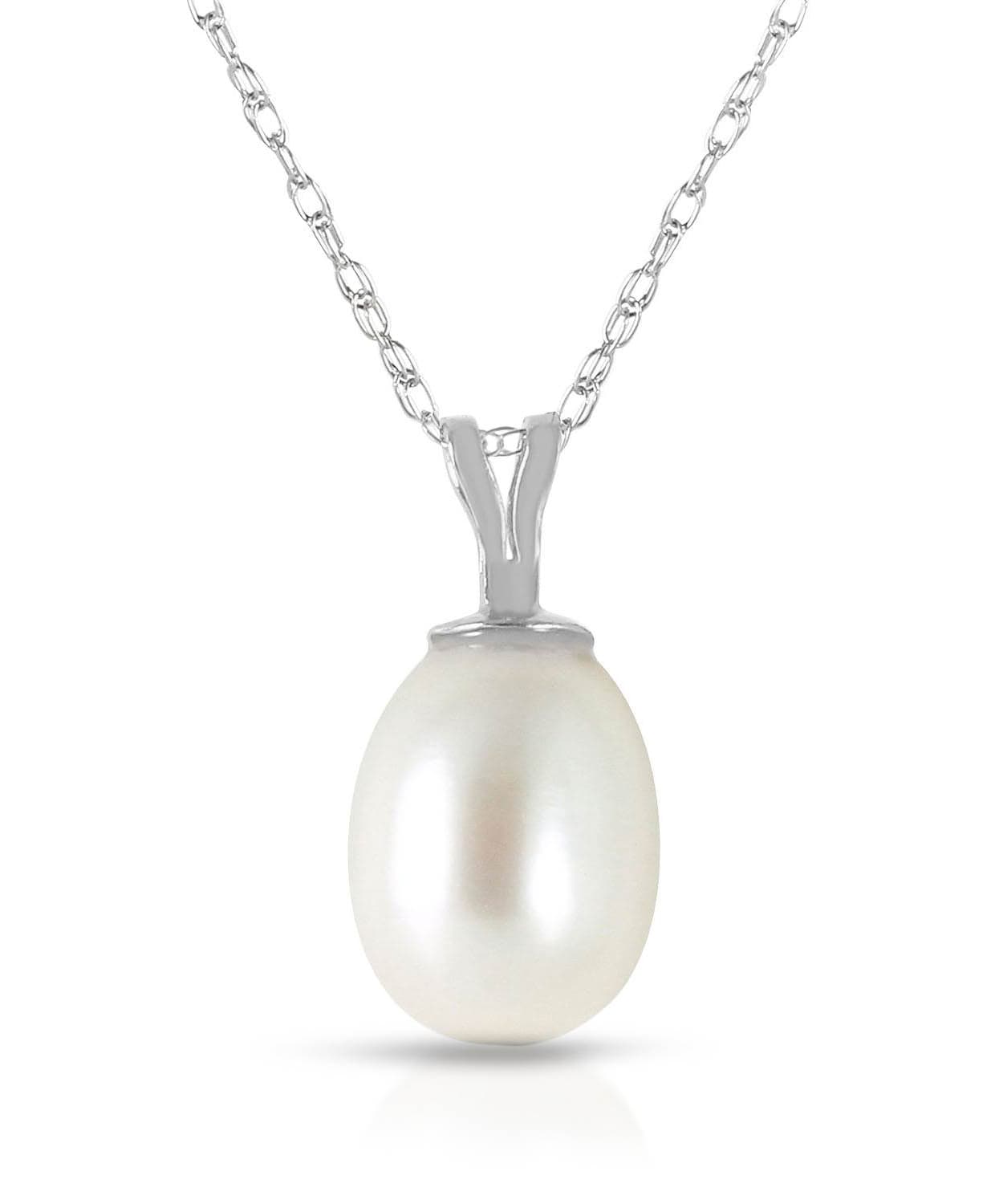 Natural Freshwater Pearl 14k Gold Pendant With Chain View 3