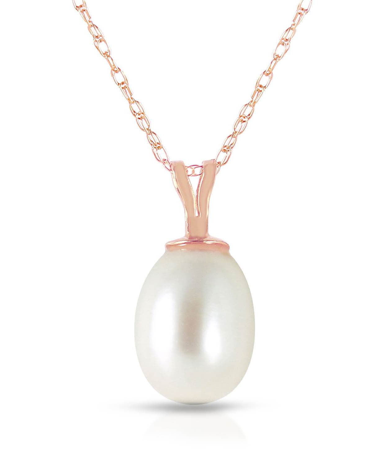 Natural Freshwater Pearl 14k Gold Pendant With Chain View 5