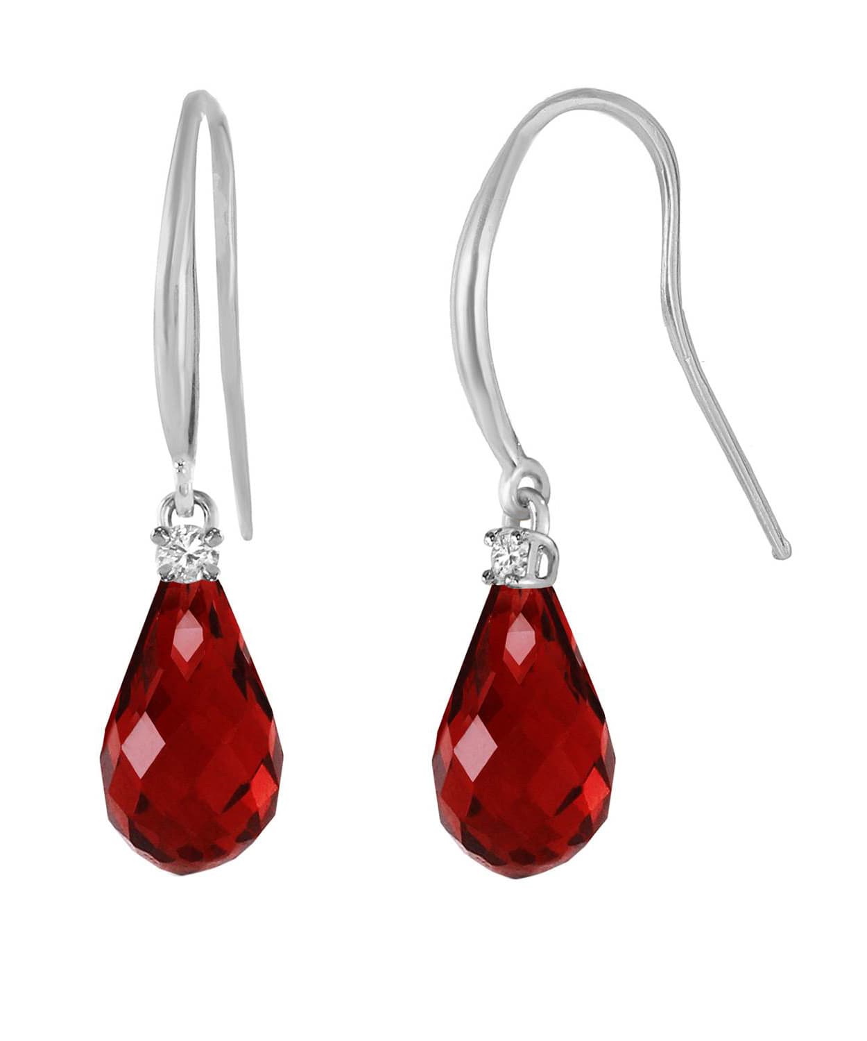 4.63 ctw Natural Pomegranate Garnet and Diamond 14k Gold Teardrop Dangle Earrings View 4