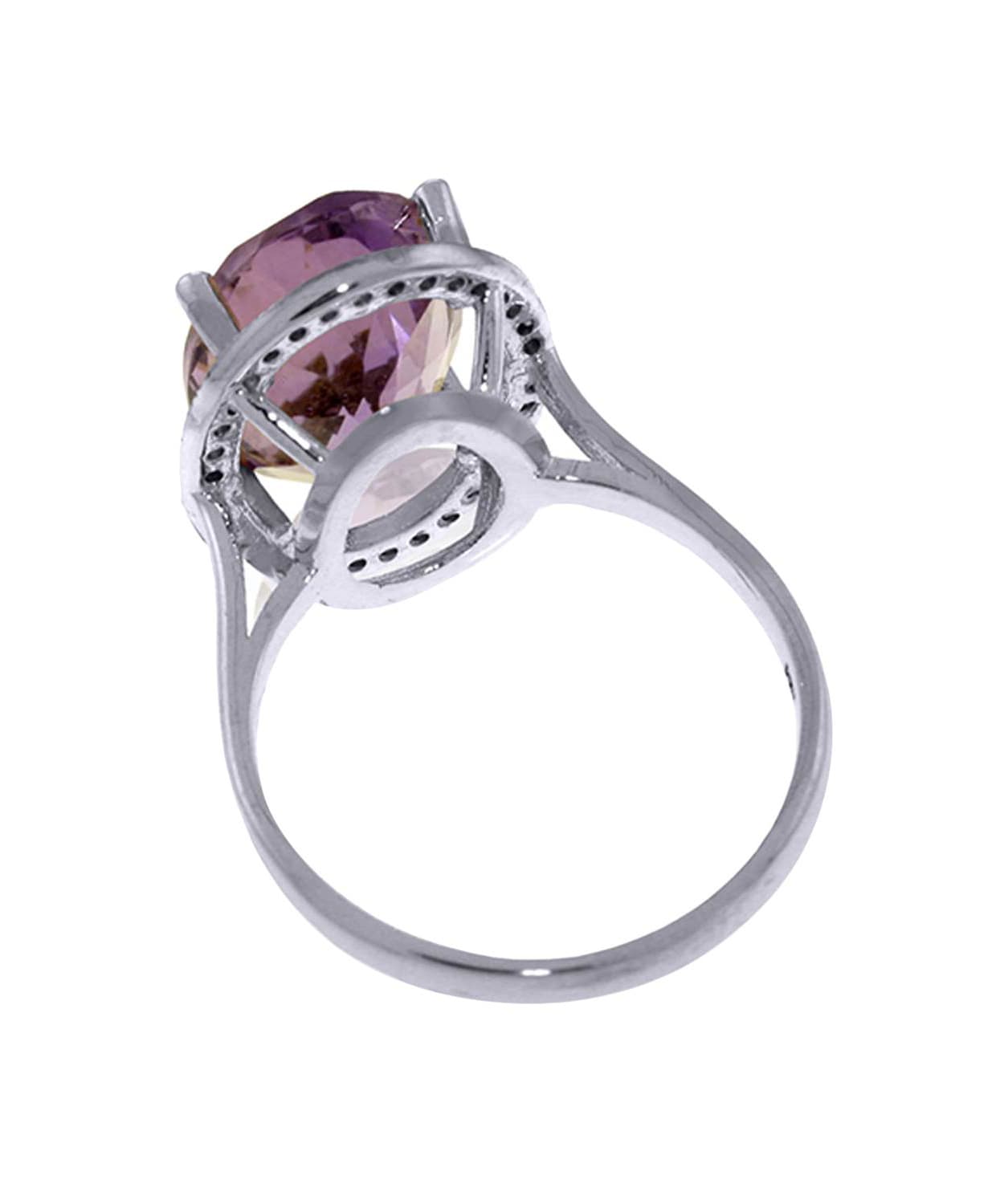 5.31 ctw Natural Amethyst and Diamond 14k Gold Halo Cocktail Ring View 6