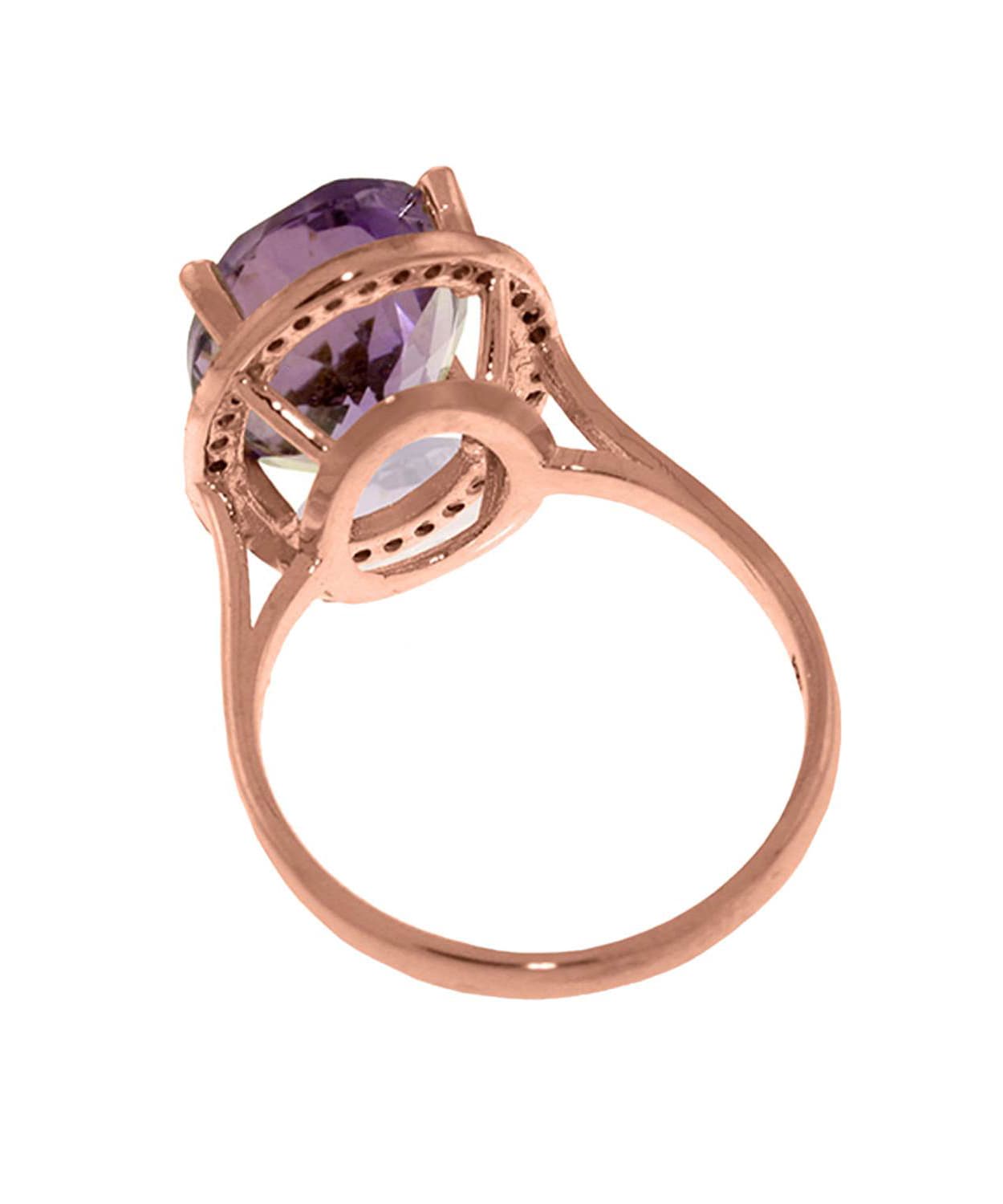 5.31 ctw Natural Amethyst and Diamond 14k Gold Halo Cocktail Ring View 9