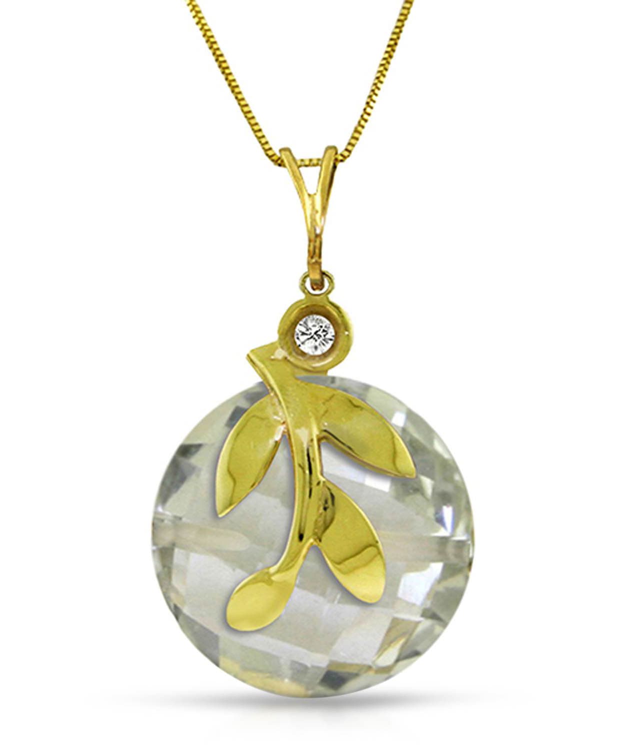 5.35 ctw Natural Green Amethyst and Diamond 14k Gold Pendant With Chain View 1