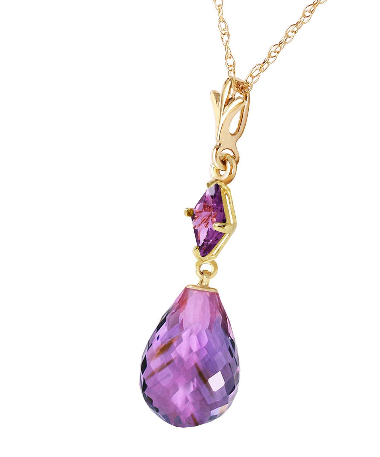 5.53 ctw Natural Amethyst 14k Gold Pendant With Chain View 2