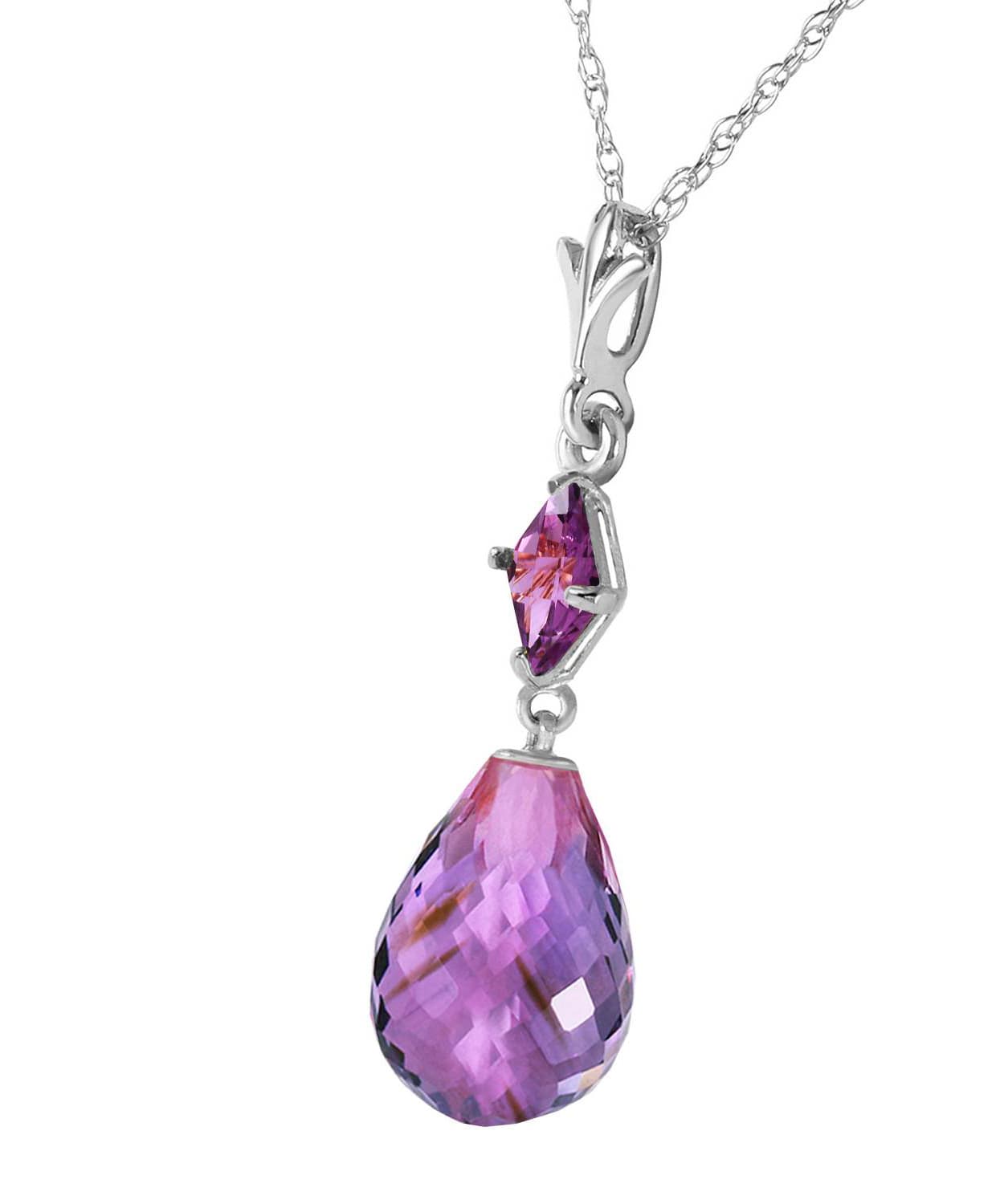5.53 ctw Natural Amethyst 14k Gold Pendant With Chain View 4