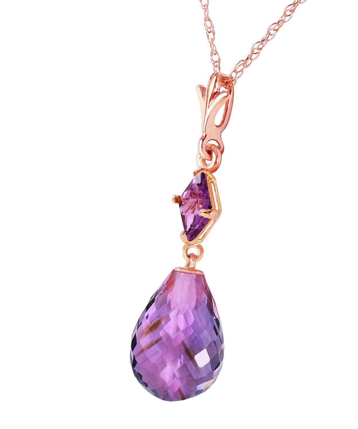 5.53 ctw Natural Amethyst 14k Gold Pendant With Chain View 6