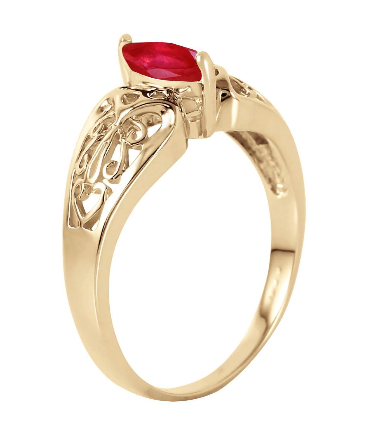 0.20 ctw Composite Ruby 14k Gold Marquise Right Hand Ring View 3