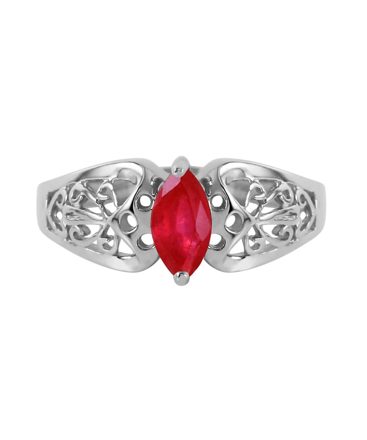 0.20 ctw Composite Ruby 14k Gold Marquise Right Hand Ring View 5