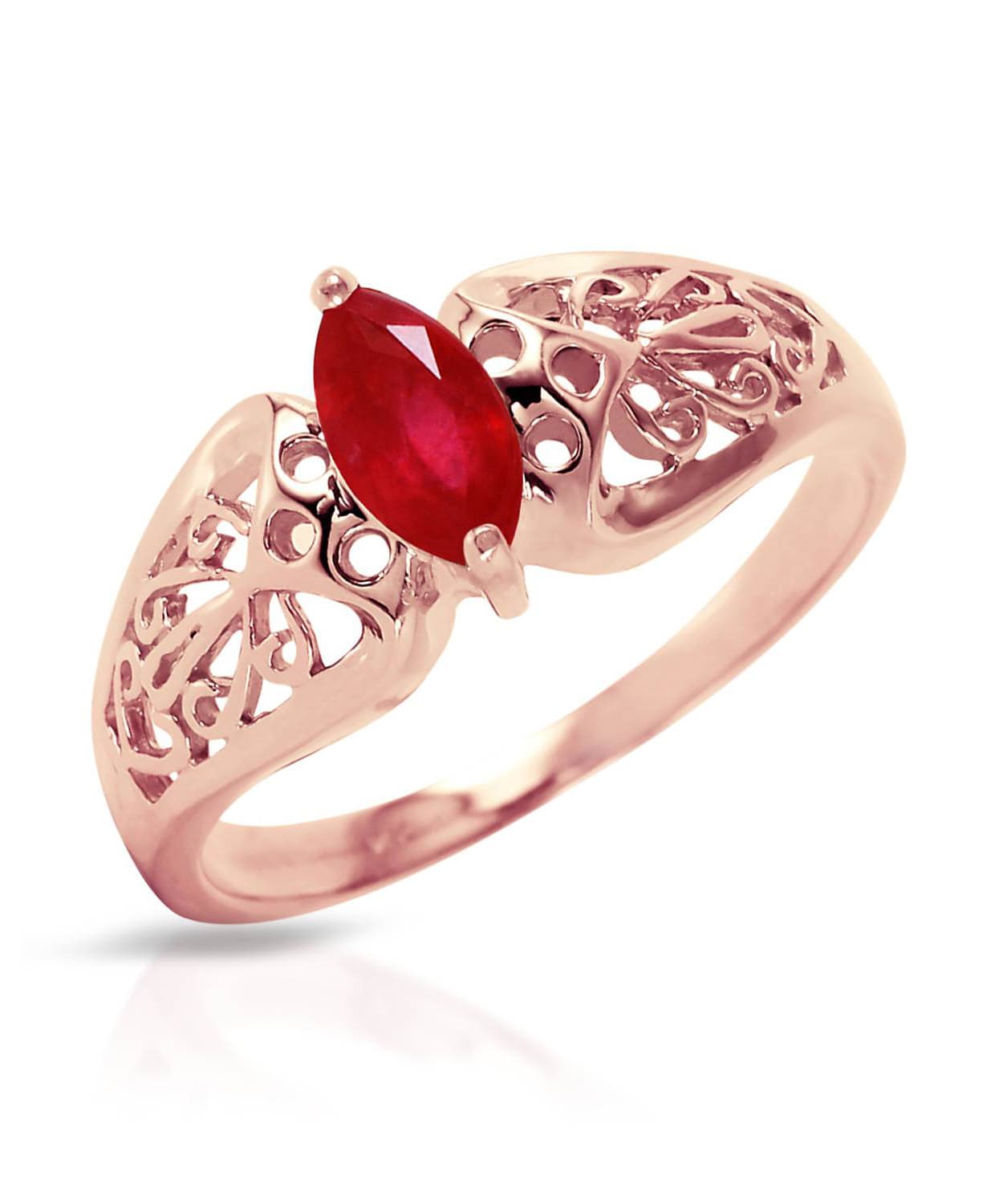 0.20 ctw Composite Ruby 14k Gold Marquise Right Hand Ring View 7