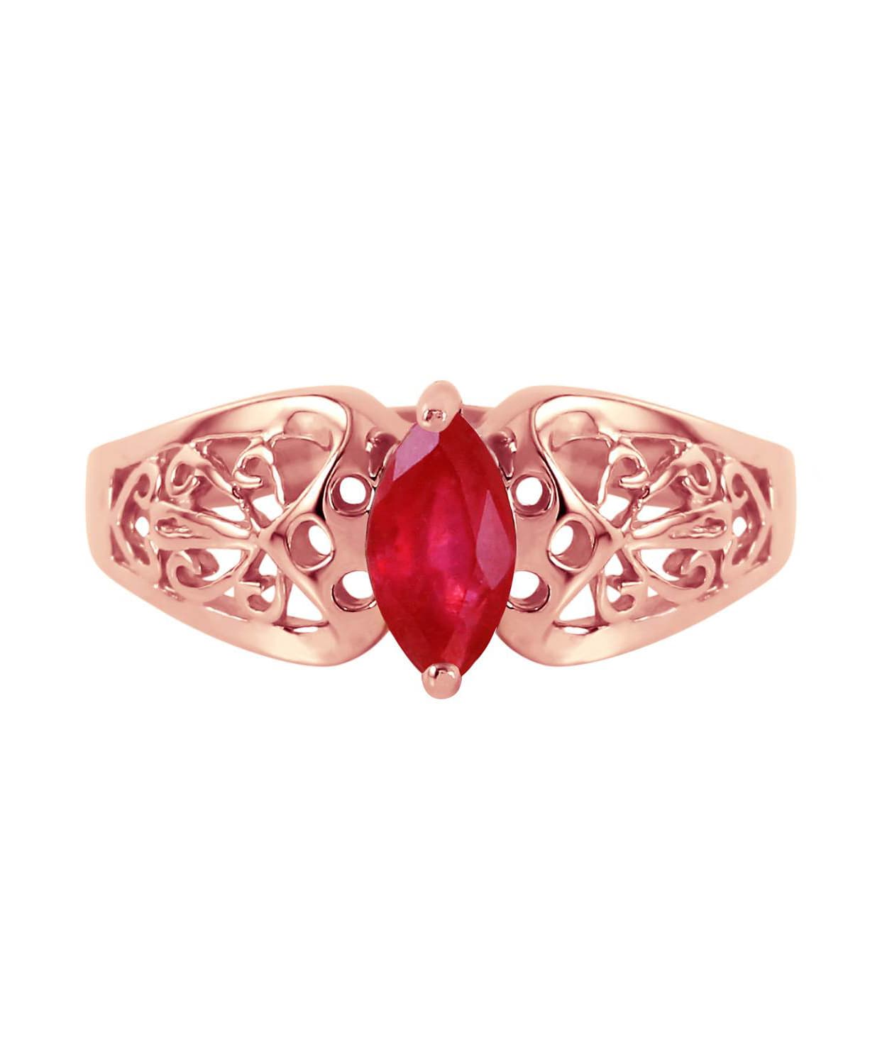 0.20 ctw Composite Ruby 14k Gold Marquise Right Hand Ring View 8