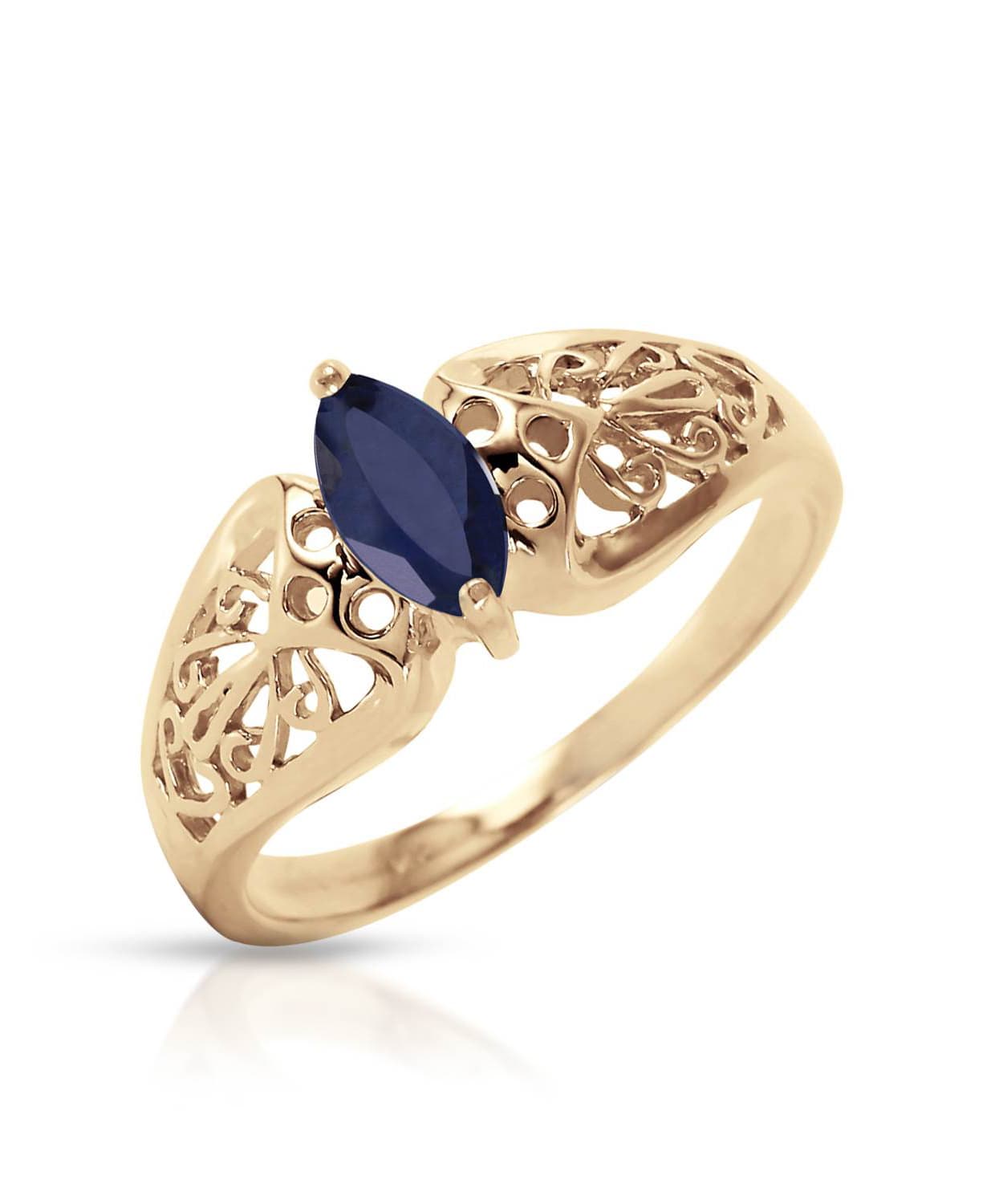0.20 ctw Natural Blue Sapphire 14k Gold Marquise Right Hand Ring View 1