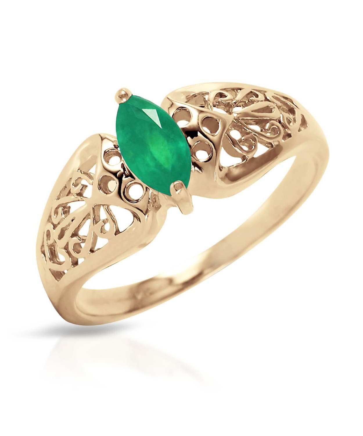 0.20 ctw Natural Emerald 14k Gold Marquise Right Hand Ring View 1