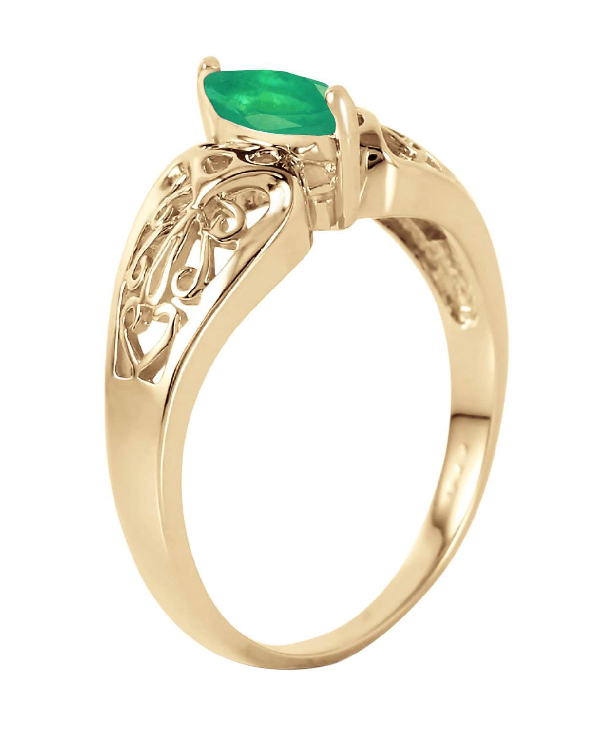 0.20 ctw Natural Emerald 14k Gold Marquise Right Hand Ring View 3