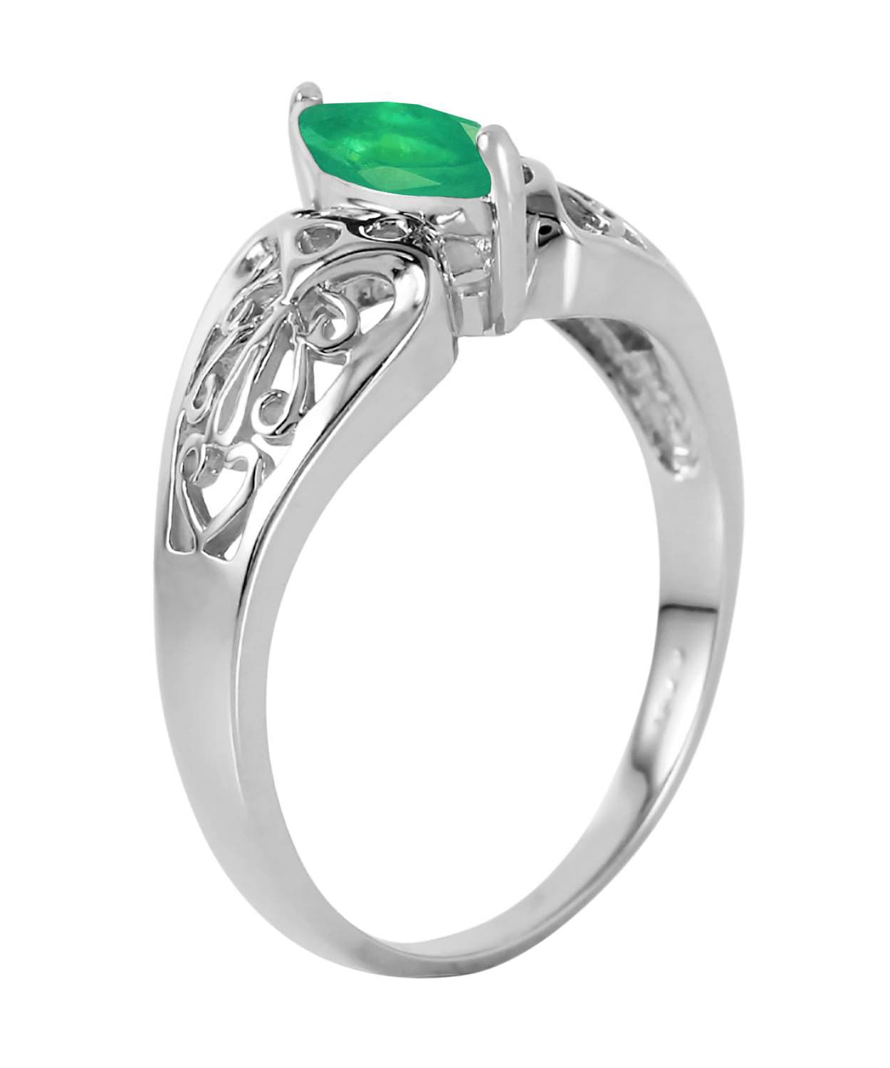 0.20 ctw Natural Emerald 14k Gold Marquise Right Hand Ring View 6