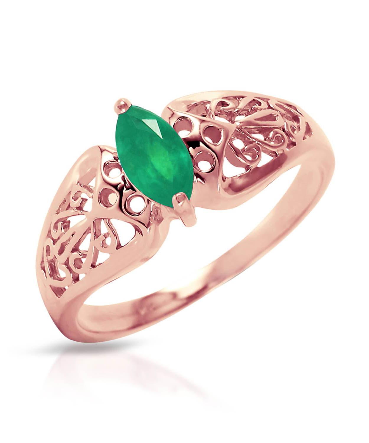 0.20 ctw Natural Emerald 14k Gold Marquise Right Hand Ring View 7