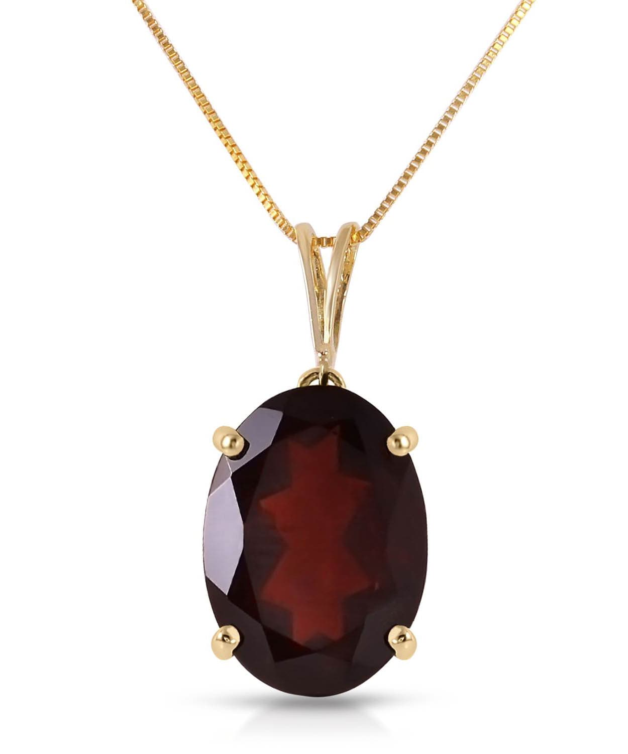 6.03 ctw Natural Garnet 14k Gold Oval Pendant With Chain View 1