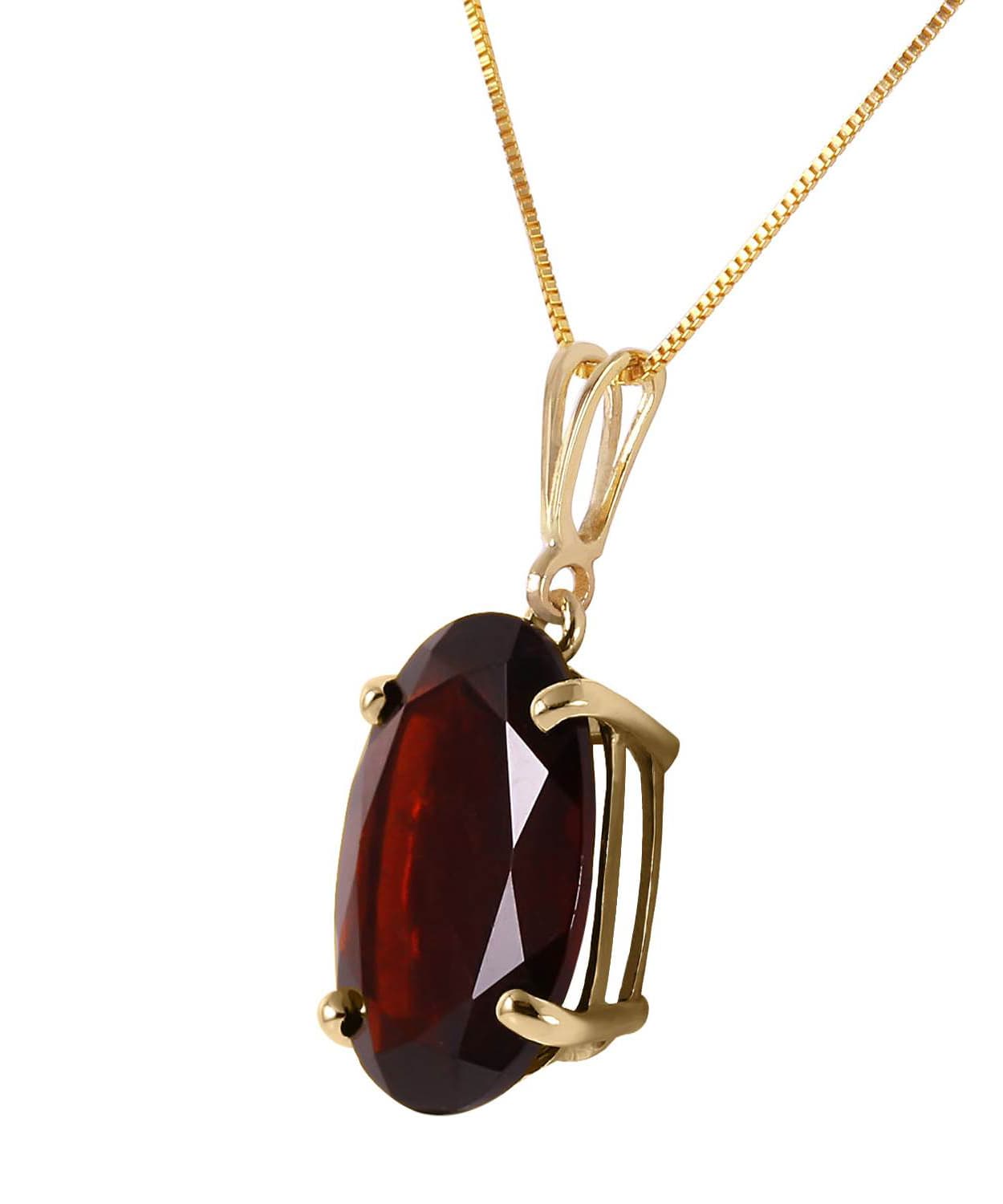 6.03 ctw Natural Garnet 14k Gold Oval Pendant With Chain View 2