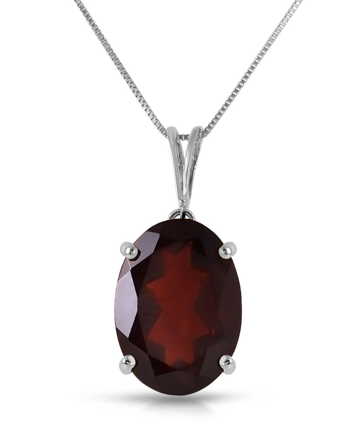 6.03 ctw Natural Garnet 14k Gold Oval Pendant With Chain View 3