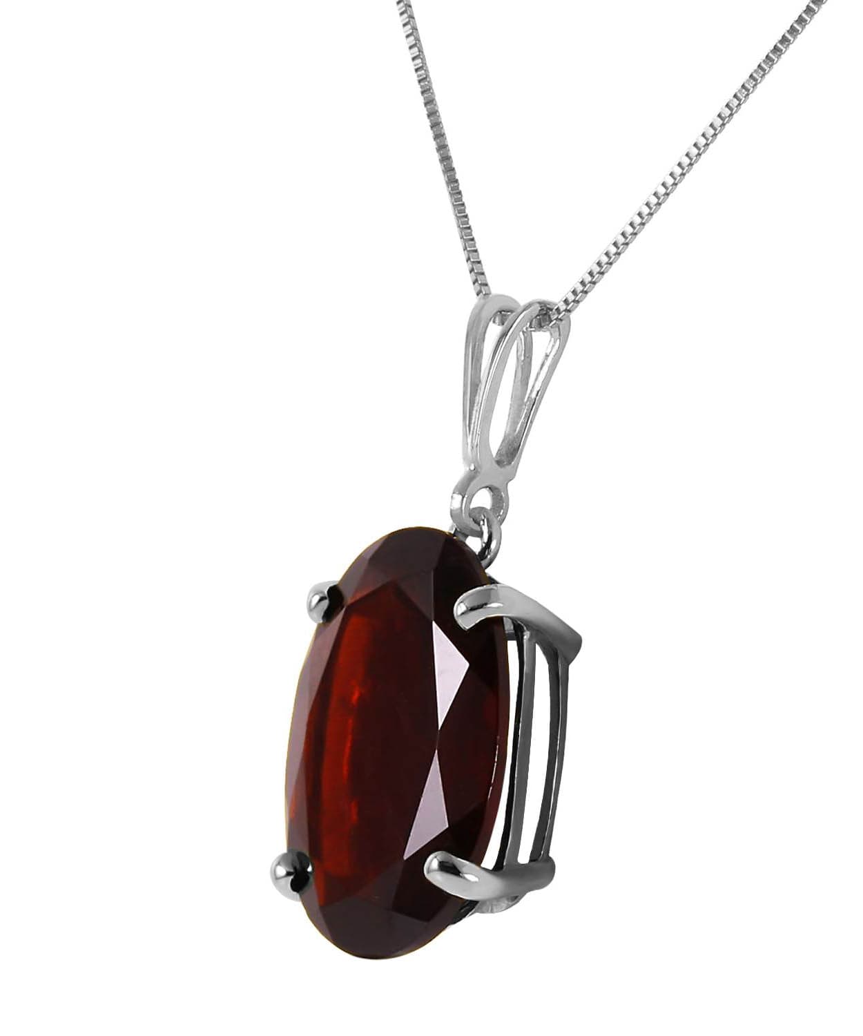 6.03 ctw Natural Garnet 14k Gold Oval Pendant With Chain View 4