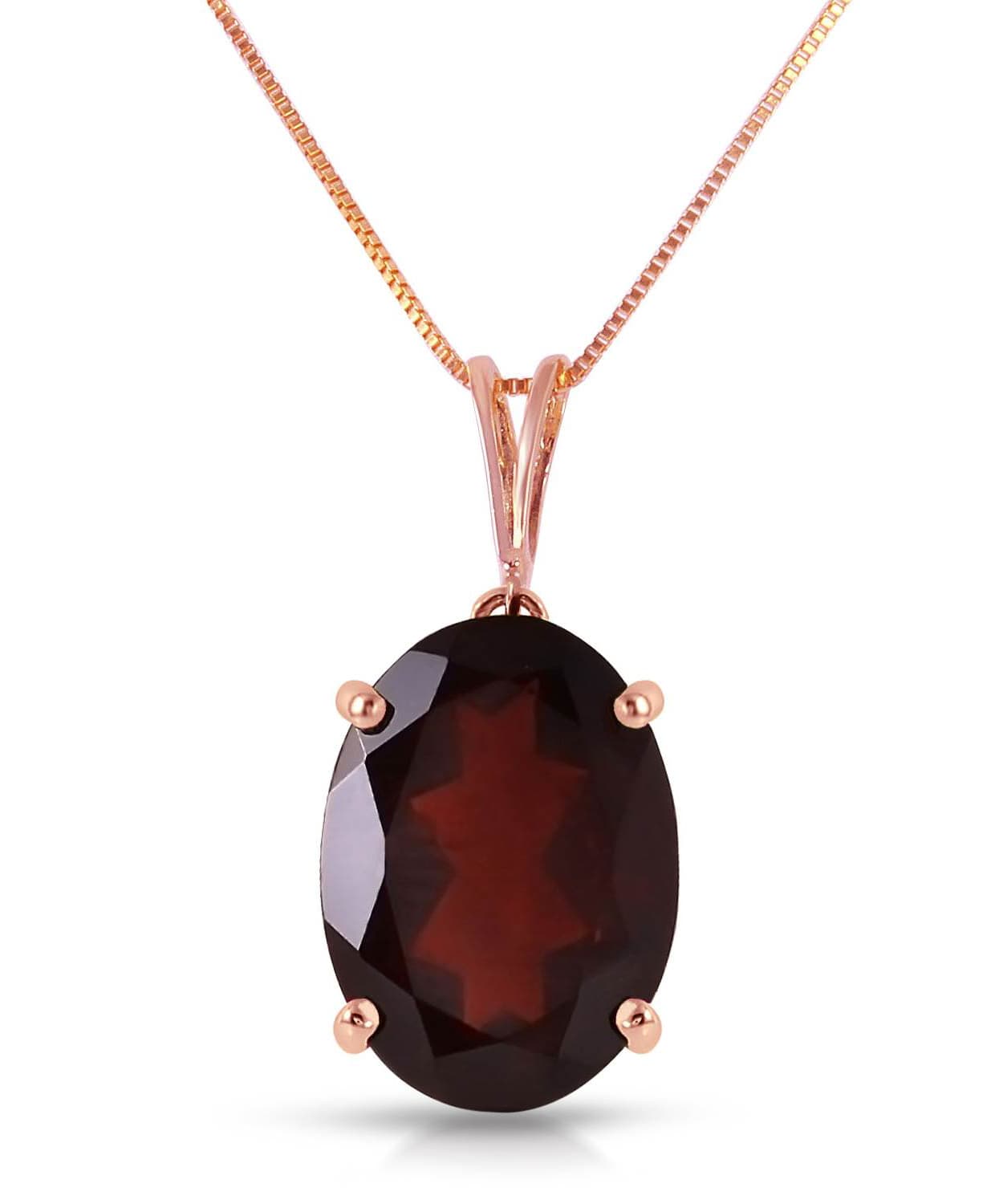 6.03 ctw Natural Garnet 14k Gold Oval Pendant With Chain View 5