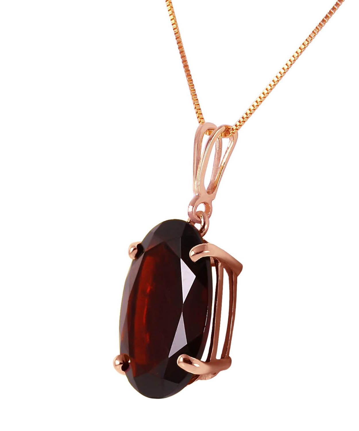 6.03 ctw Natural Garnet 14k Gold Oval Pendant With Chain View 6