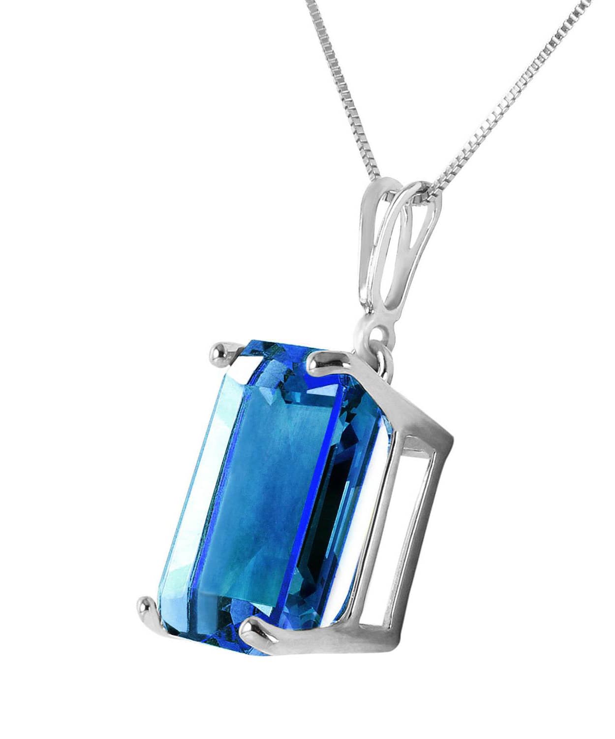 7.03 ctw Natural London Blue Topaz 14k Gold Rectangle Pendant With Chain View 4