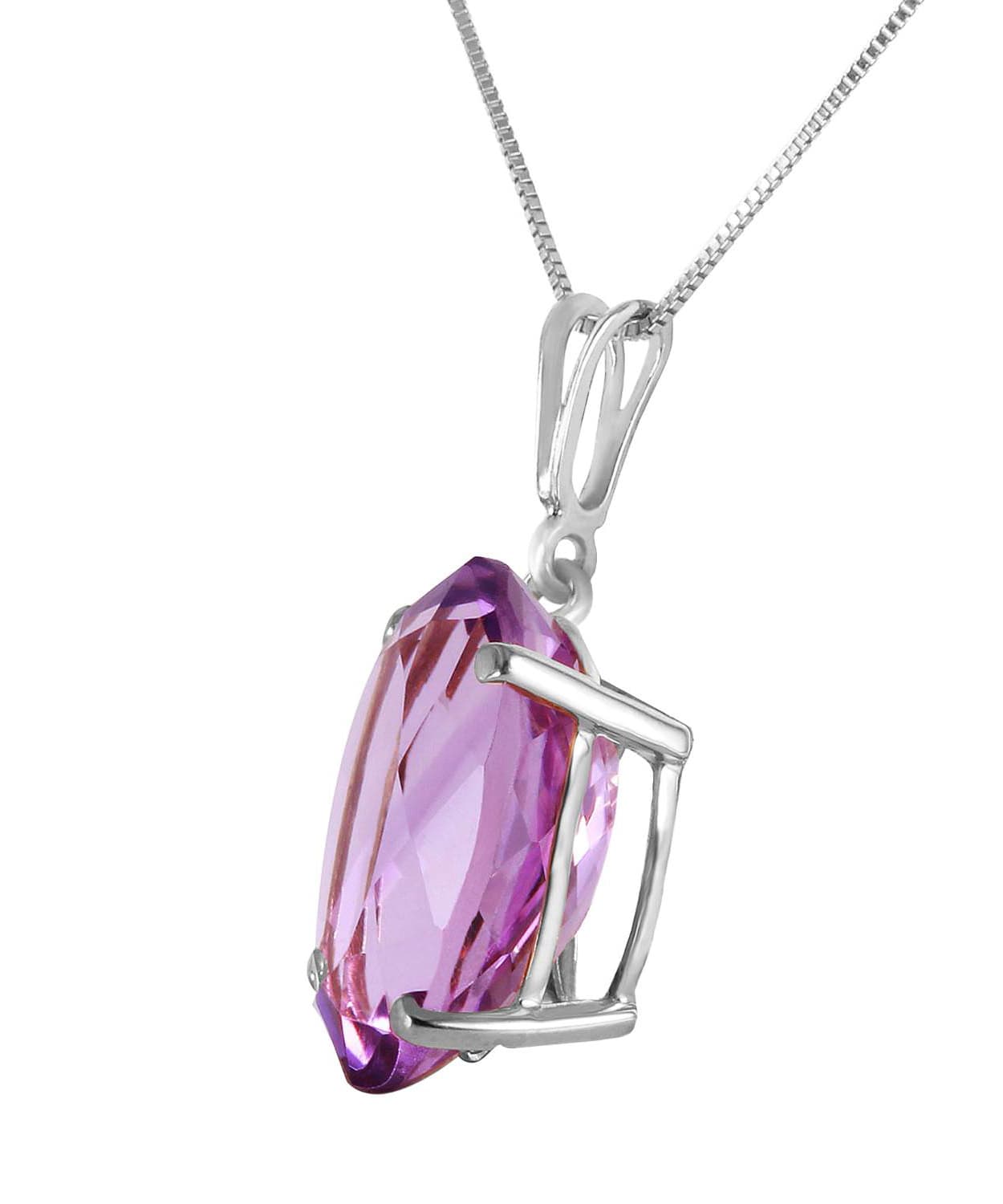 7.58 ctw Natural Amethyst 14k Gold Oval Pendant With Chain View 4