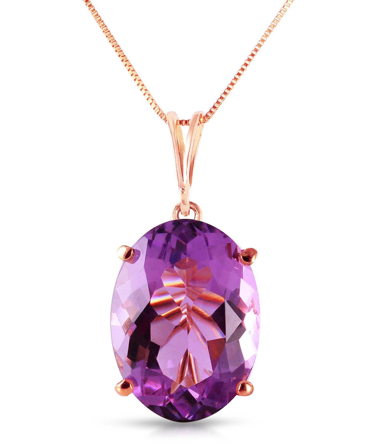 7.58 ctw Natural Amethyst 14k Gold Oval Pendant With Chain View 5