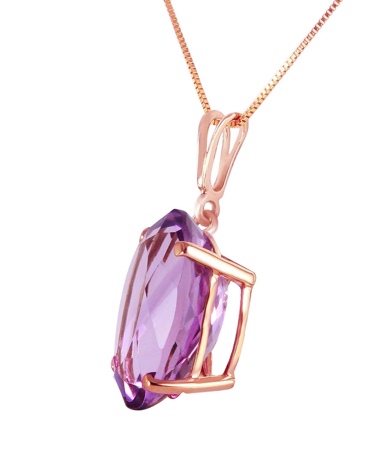 7.58 ctw Natural Amethyst 14k Gold Oval Pendant With Chain View 6