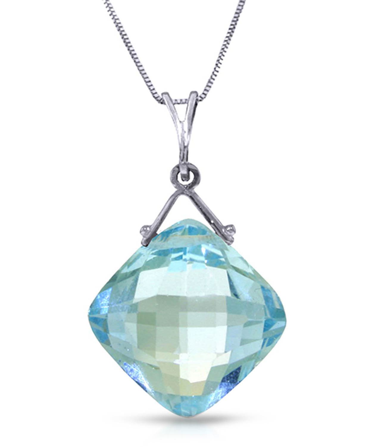 8.78 ctw Natural Sky Blue Topaz 14k Gold Dangle Pendant With Chain View 2