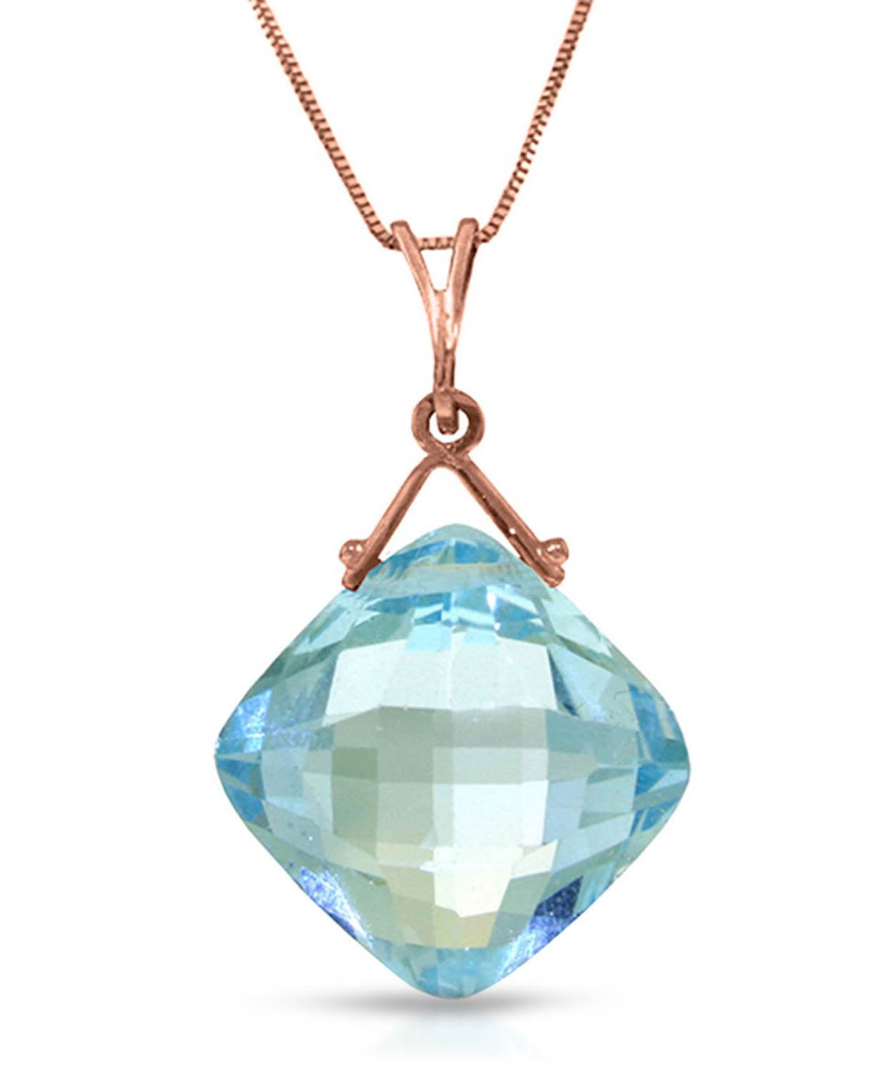 8.78 ctw Natural Sky Blue Topaz 14k Gold Dangle Pendant With Chain View 3