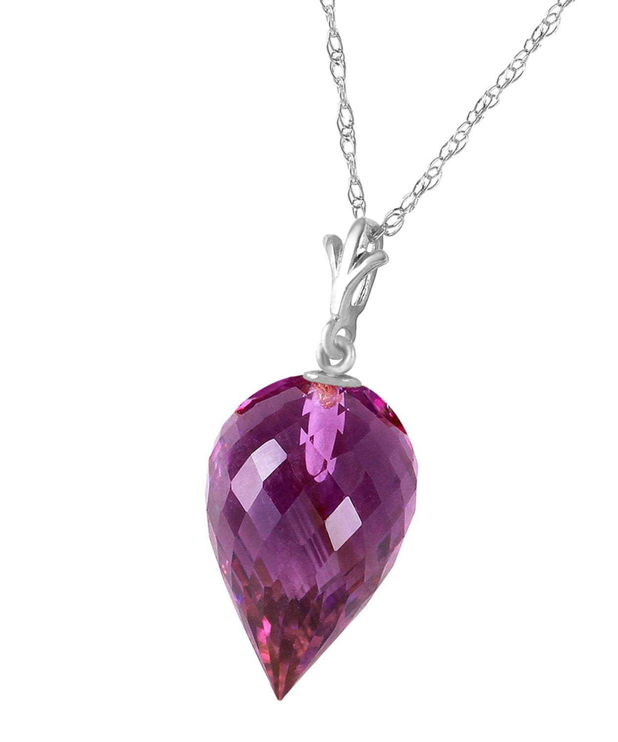 9.53 ctw Natural Amethyst 14k Gold Pendant With Chain View 4