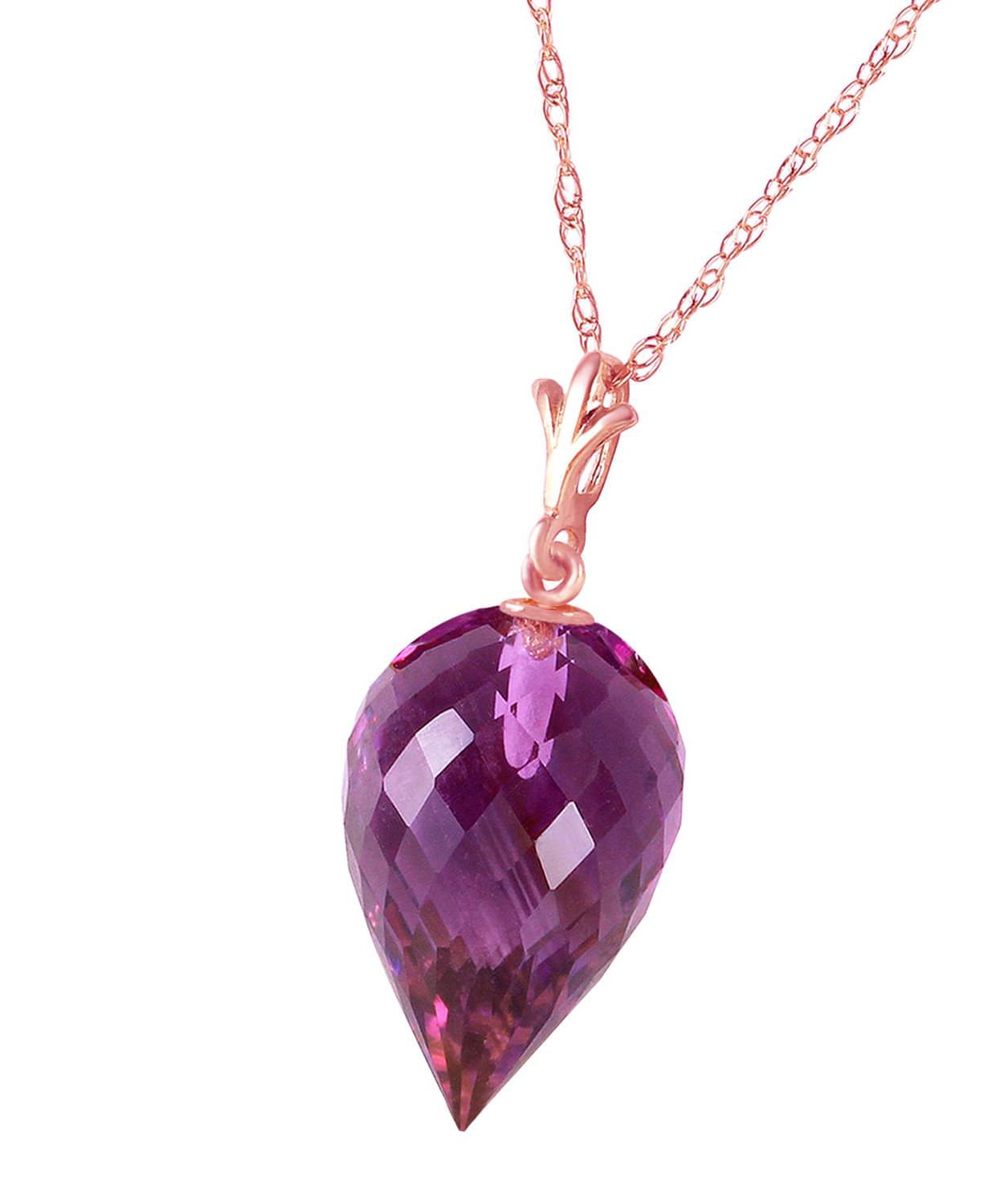 9.53 ctw Natural Amethyst 14k Gold Pendant With Chain View 6