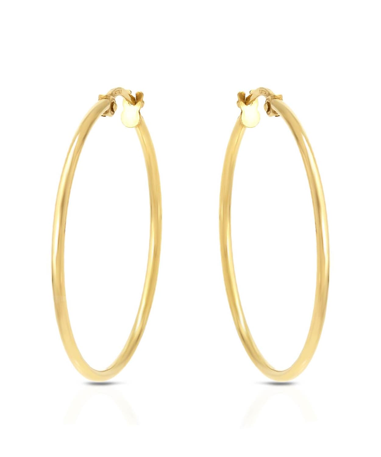 14k yellow Gold Dainty Hoop Earrings View 1