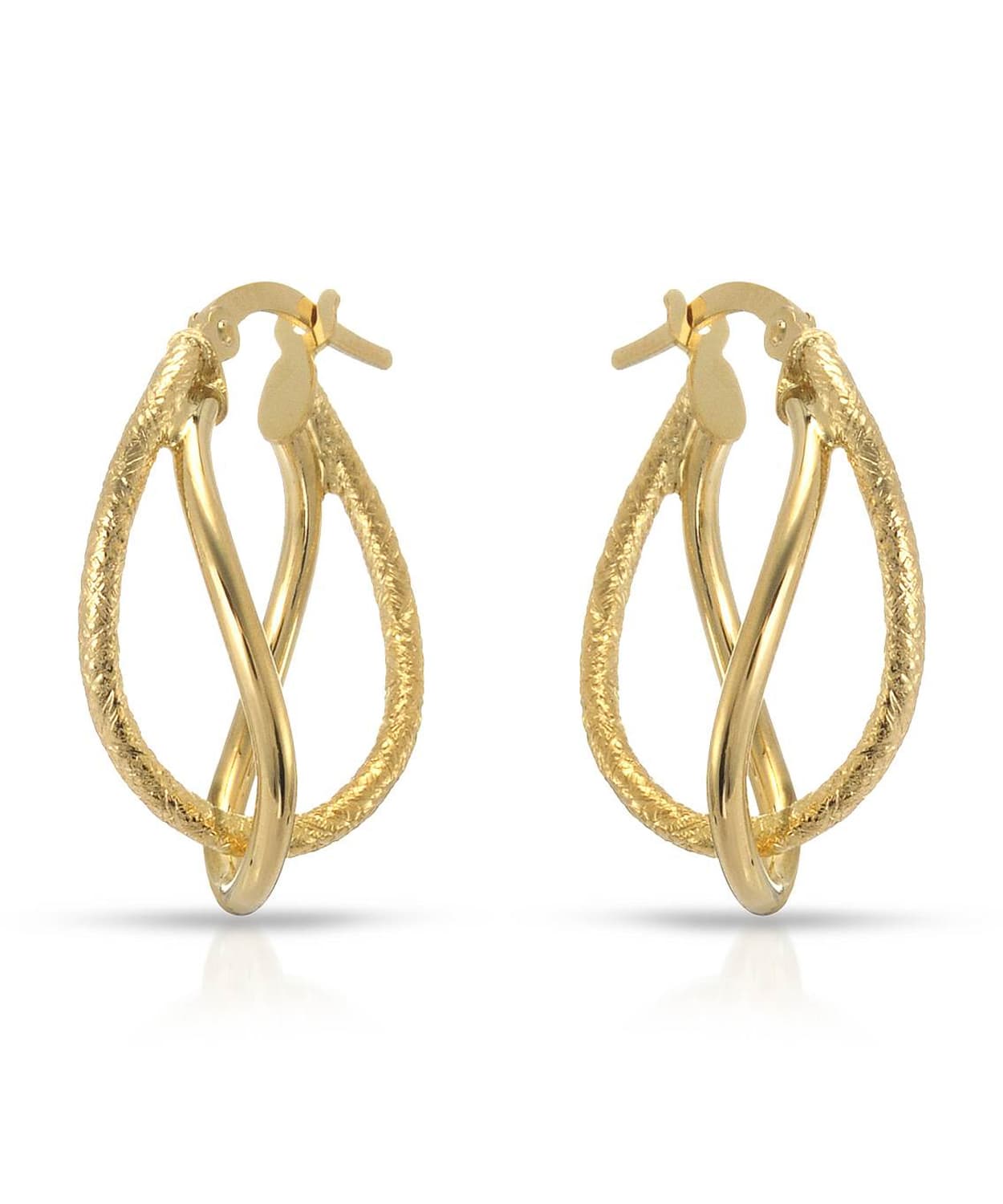 14k Yellow Gold Intertwined Earrings View 1