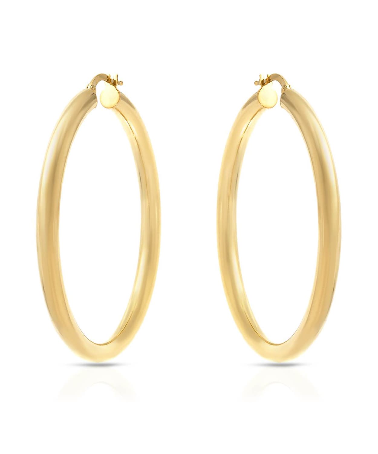 Esemco 48mm Large Solid 14k Yellow Gold Classic Hoop Earrings View 1