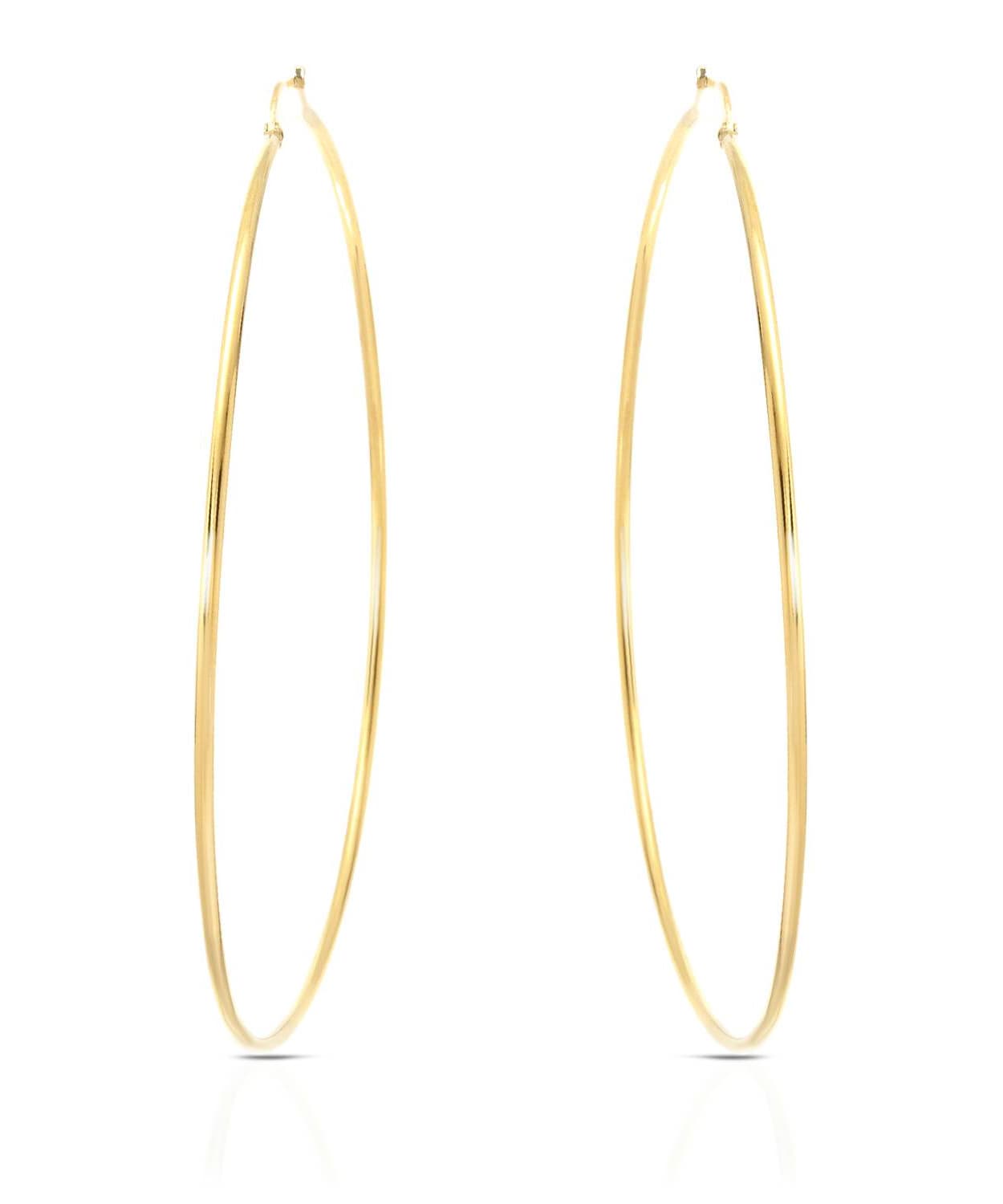 71mm Exra Large14k Yellow Gold Minimalistic Hoop Earrings View 1