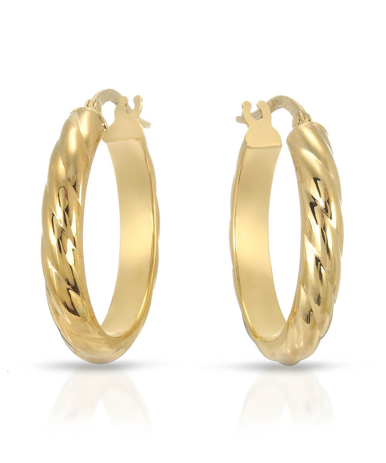 14k Yellow Gold Elegant Hoop Earrings View 1