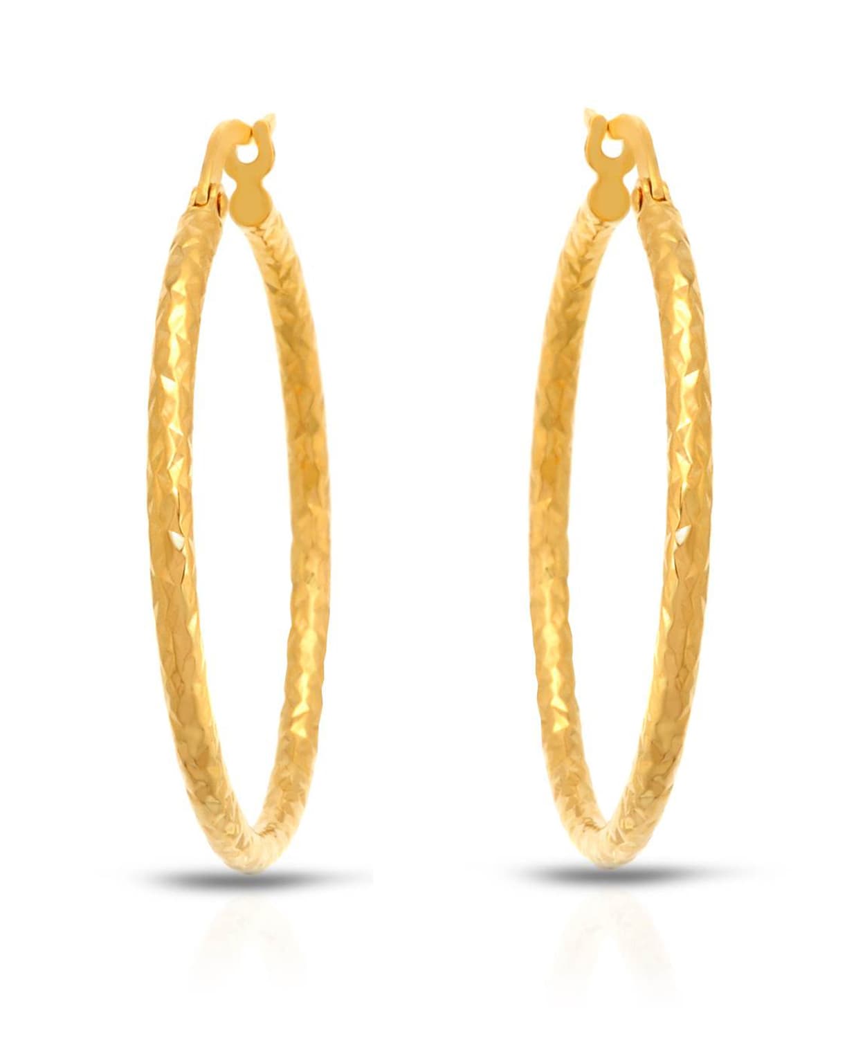 14k Yellow Gold Hoop Earrings View 1