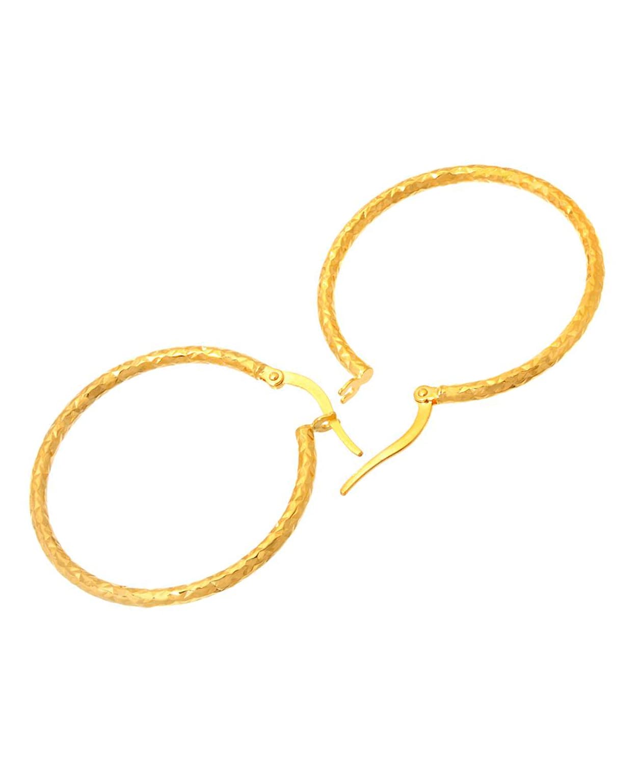 14k Yellow Gold Hoop Earrings View 2