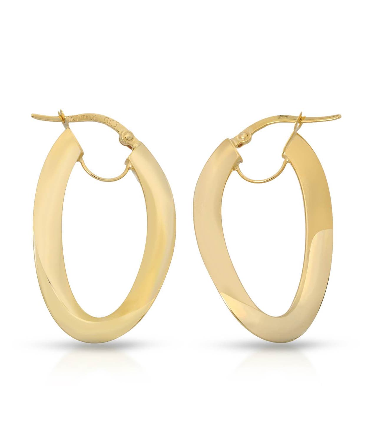 Esemco 10k Yellow Gold Contemporary Hoop Earrings View 1