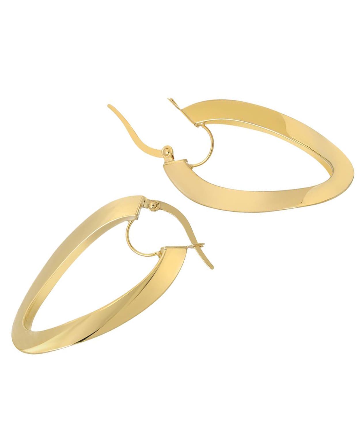 Esemco 10k Yellow Gold Contemporary Hoop Earrings View 2