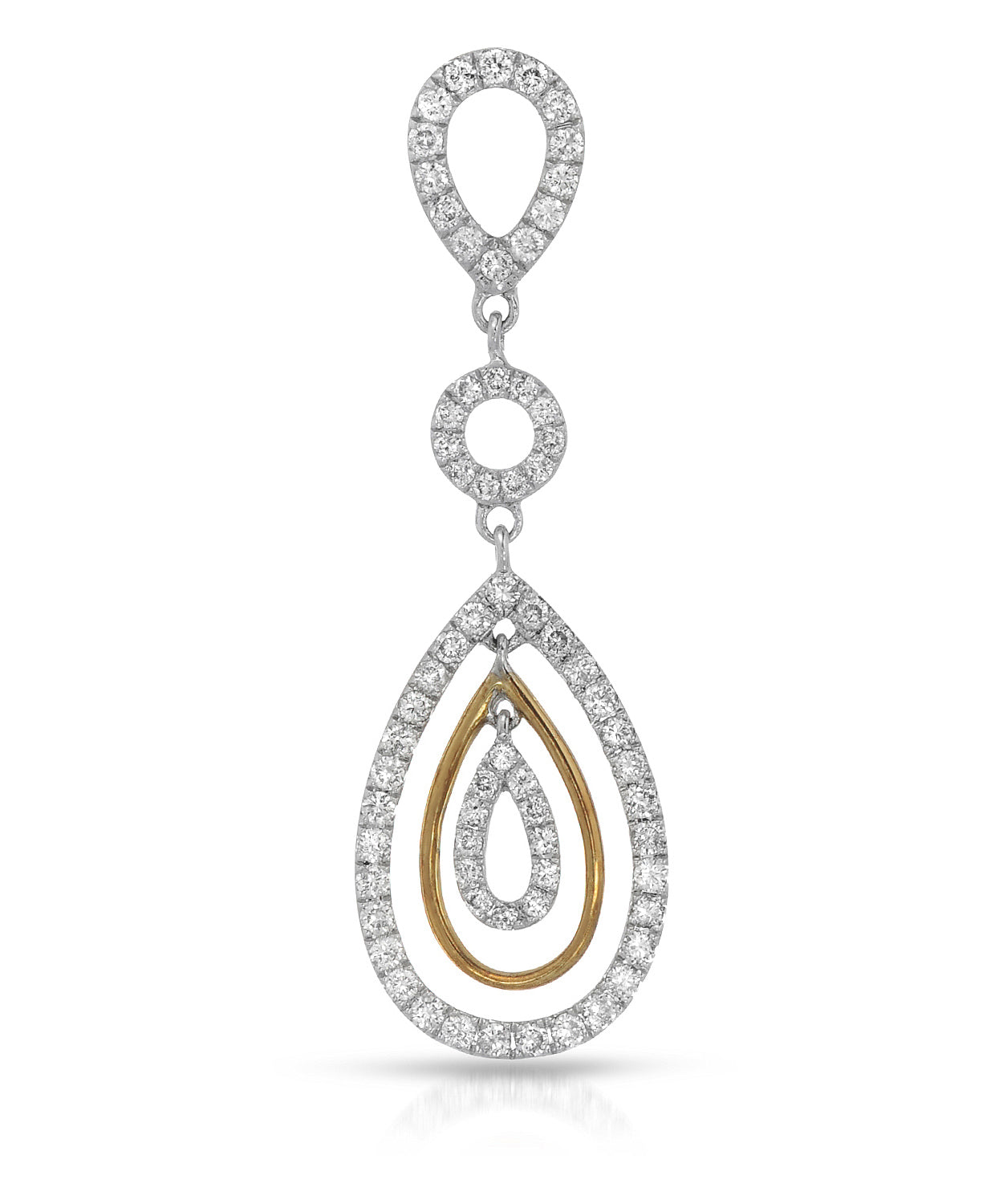 0.75 ctw Diamond 18k Two-Tone Gold Teardrop Pendant (chain not included) View 1