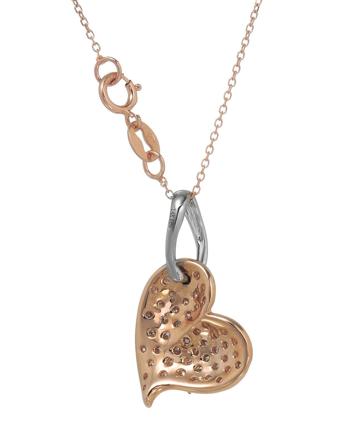 0.60 ctw Diamond 14k Gold Heart & Spider Pendant With Chain View 3