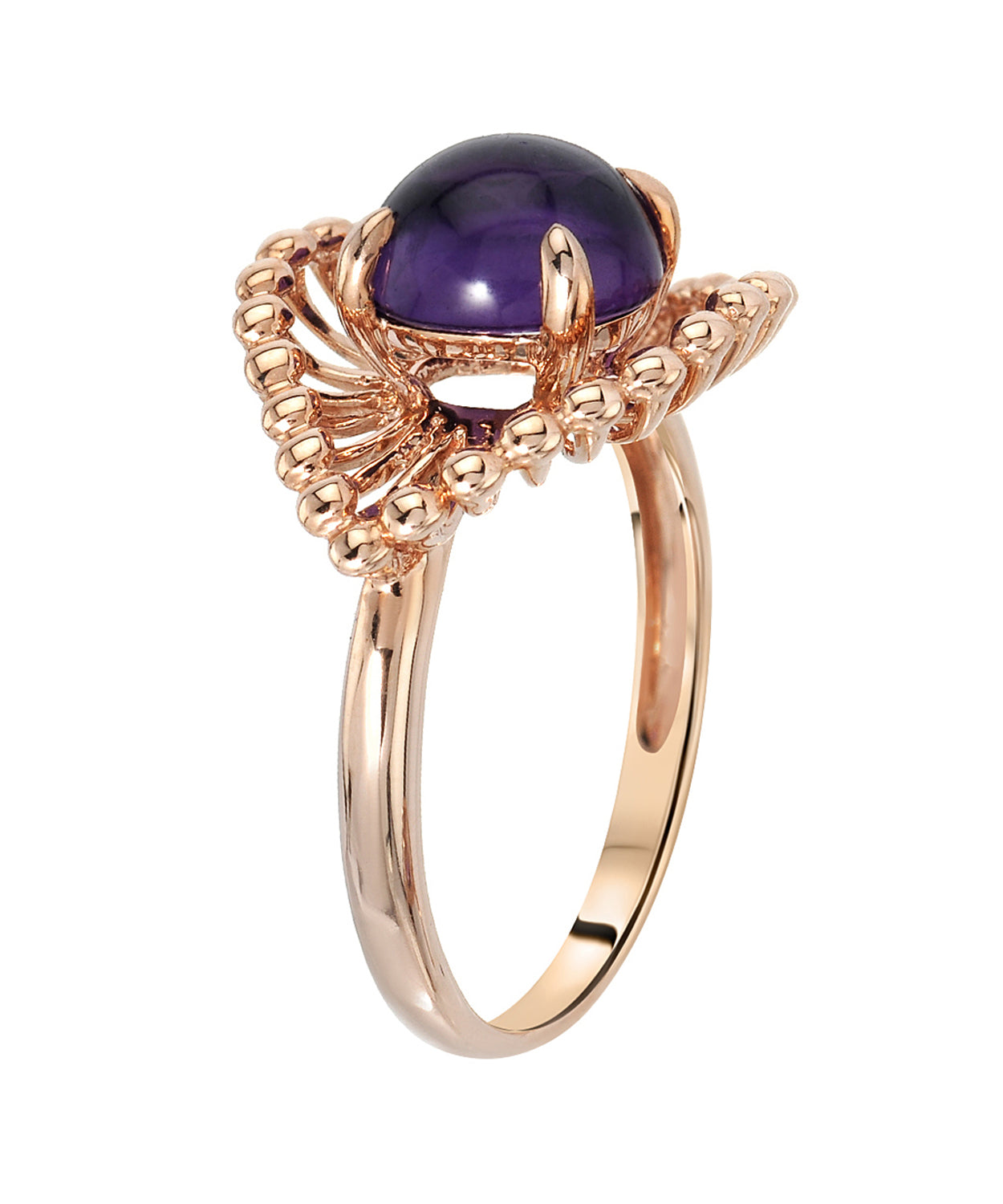 2.10 ctw Natural Amethyst 14k Rose Gold Marquise Right Hand Ring View 2