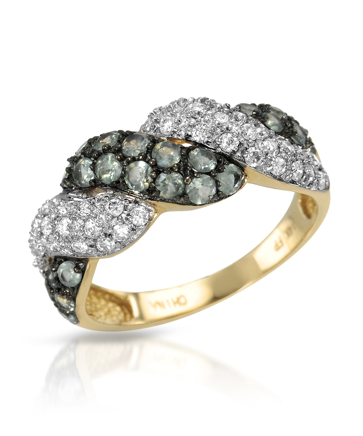 1.21 ctw Natural Alexandrite and Diamond 14k Gold Woven Ring View 1