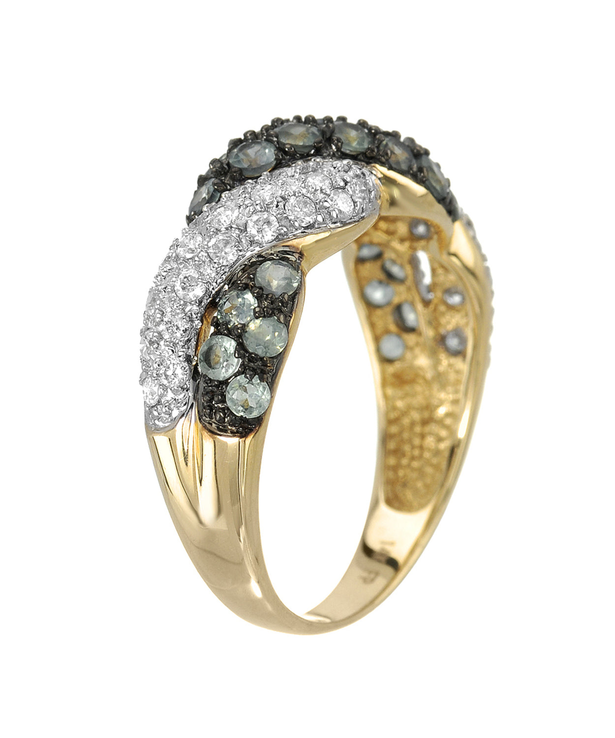 1.21 ctw Natural Alexandrite and Diamond 14k Gold Woven Ring View 2